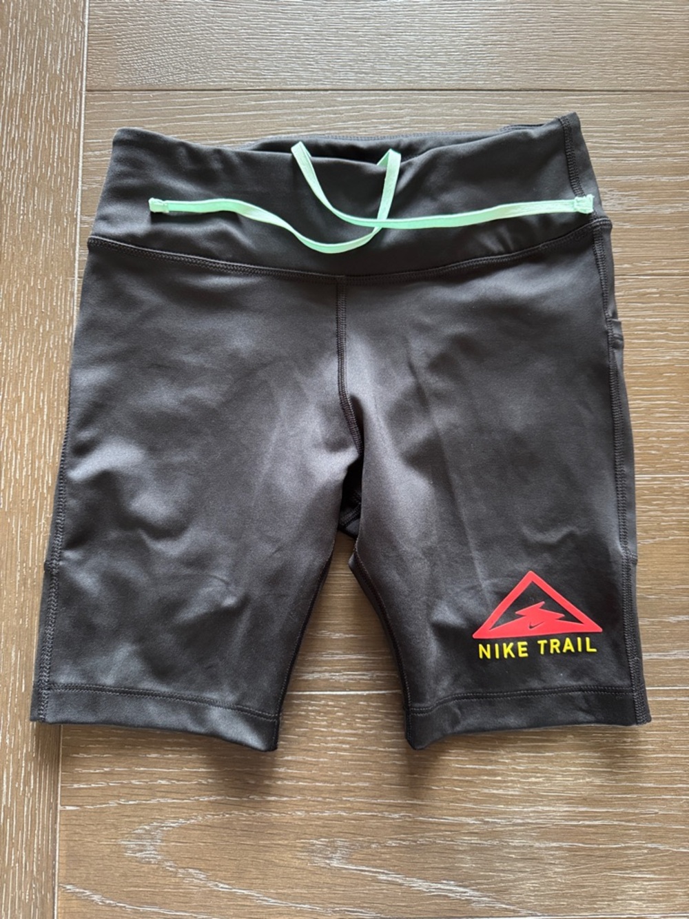Nike Black Athletic Shorts with Aqua Blue Drawstring Nike Trail